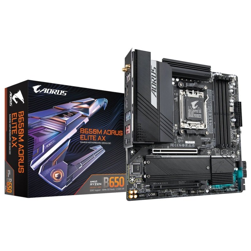 Gigabyte AMD B650M AORUS ELITE AX AM5 DDR5 Micro ATX Gaming Motherboard