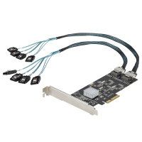 StarTech.com 8 Port SATA PCIe Card - PCI Express 6Gbps SATA Expansion Adapter Card with 4 Host Controllers - SATA PCIe Controller Card - PCI-e x4 Gen 2 to SATA III