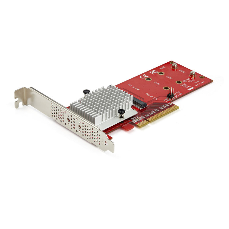 StarTech.com Dual M.2 PCIe SSD Adapter Card - x8 / x16 Dual NVMe or AHCI M.2 SSD to PCI Express 3.0 