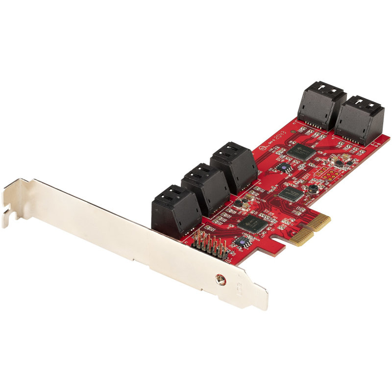 StarTech.com SATA PCIe Card - 10 Port PCIe SATA Expansion Card - 6Gbps - Low/Full Profile - Stacked 