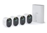 Arlo Ultra2 Wireless Home Security Camera System CCTV, 6-month battery life, WiFi, Alarm, Colour Night Vision, Indoor or Outdoor, 4K UHD, 2-Way Audio, Spotlight, 180° View, 4 Camera Kit