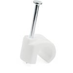 Startech 100 Pack Large Cable Clips with Nail - Reusable - Nail-in Clamps - Wire Holding Clips - Ethernet Cord/AV/Coax Cable Fasteners - Brick/Drywall Mounting Cable Tacks - White - TAA