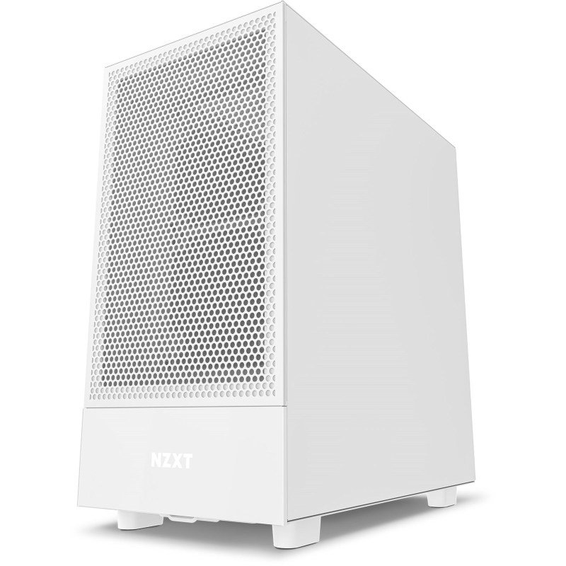 NZXT H5 Flow Mid Tower ATX Gaming PC Case - White | Ebuyer.com