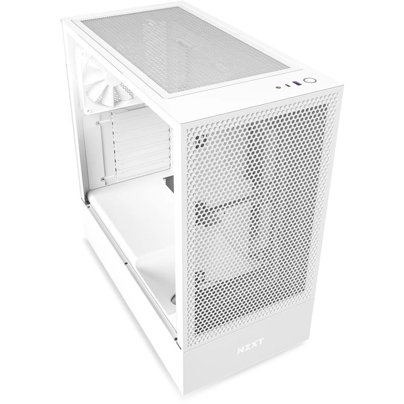 NZXT H5 Flow Mid Tower ATX Gaming PC Case - White | Ebuyer.com