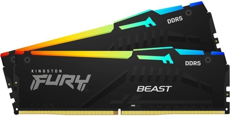 Kingston FURY Beast RGB 64GB 6000MHz DDR5 CL36 AMD EXPO DIMM Memory - Black