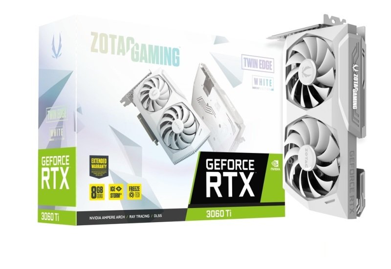 ZOTAC GeForce RTX 3060 Ti 8GB Twin Edge White Graphics Card