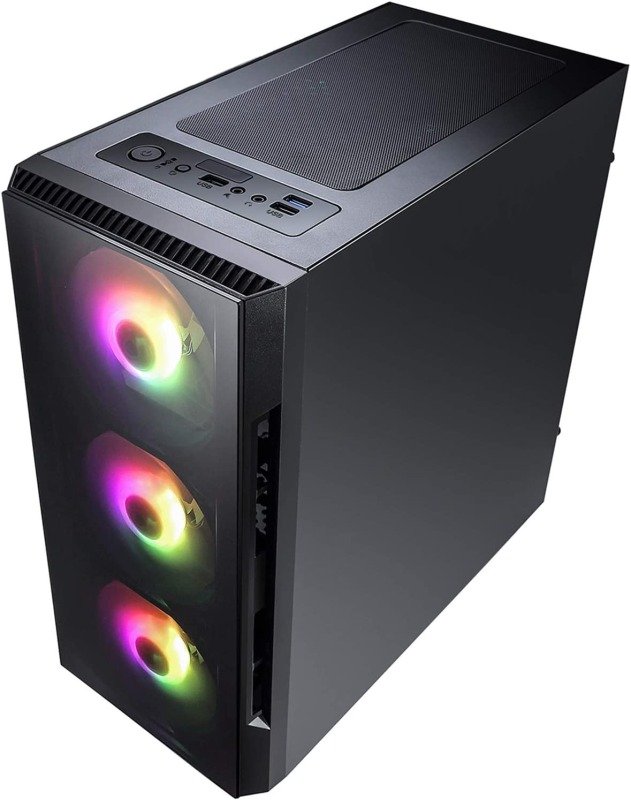 CiT Flash Mid Tower Micro ATX Gaming PC Case - Black | Ebuyer.com