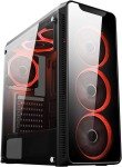 CiT Blaze Red LED Tempered Glass Mid Tower Case