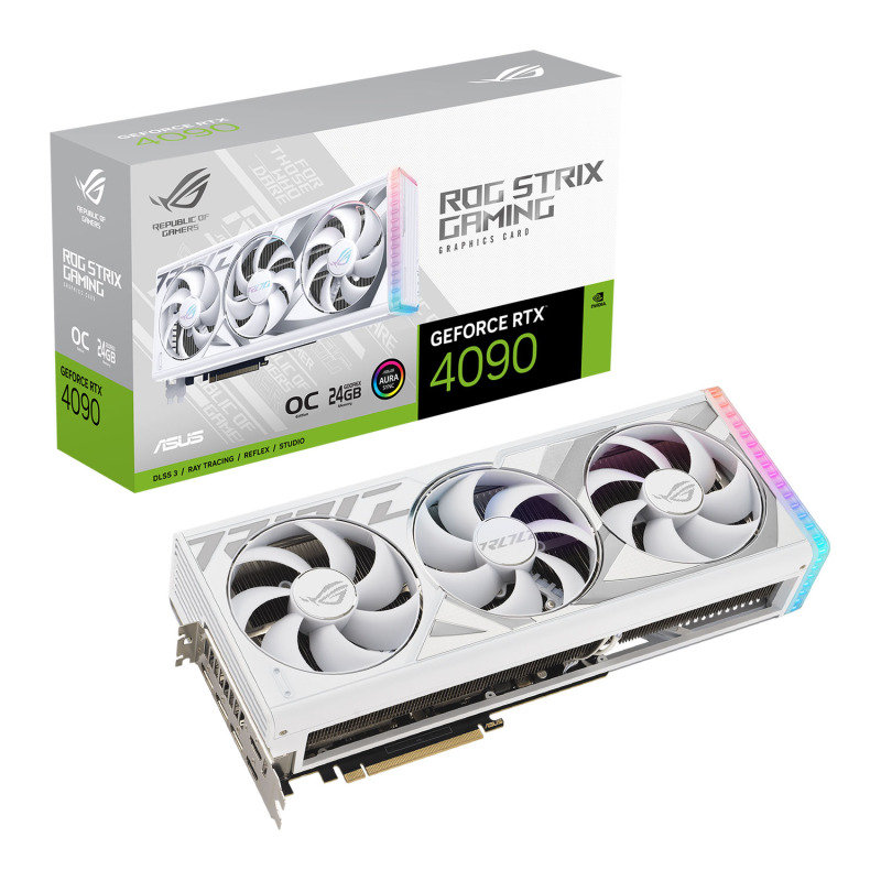 ASUS NVIDIA GeForce RTX 4090 ROG Strix OC White Edition Graphics Card for Gaming - 24GB