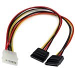 StarTech 12in LP4 to 2x SATA Power Y Cable Adapter