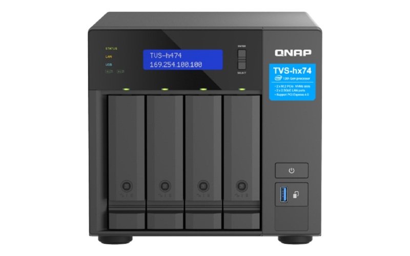 QNAP TVS-H474 NAS Tower Ethernet LAN Black G7400