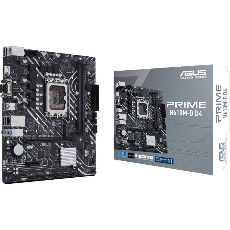 ASUS Intel PRIME H610M-D D4 LGA 1700 DDR4 Micro ATX Motherboard