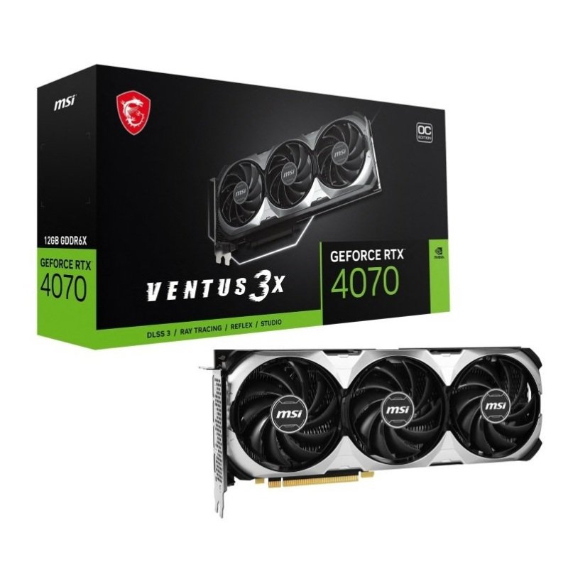 MSI NVIDIA GeForce RTX 4070 VENTUS 3X E OC Graphics Card for Gaming - 12GB