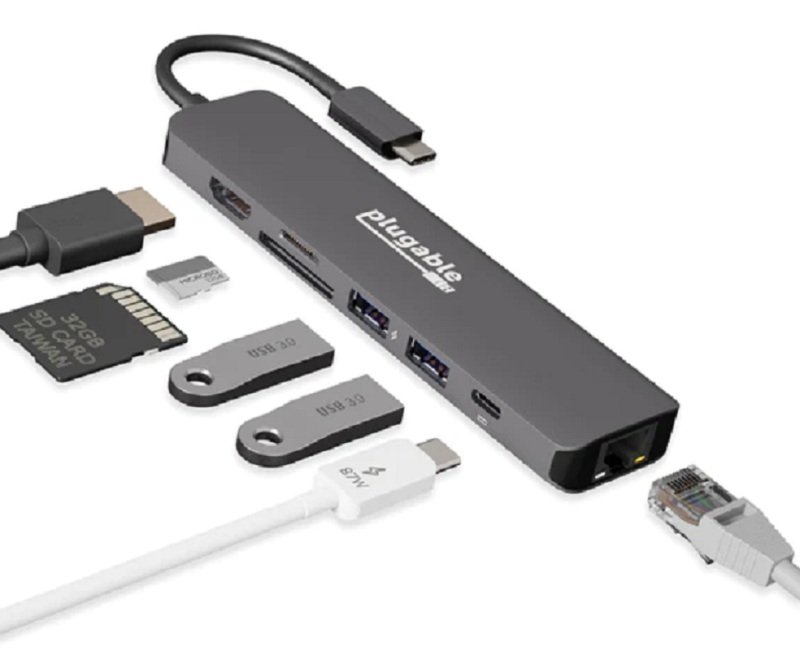 Plugable 7-in-1 Usb C Hub With Ethernet