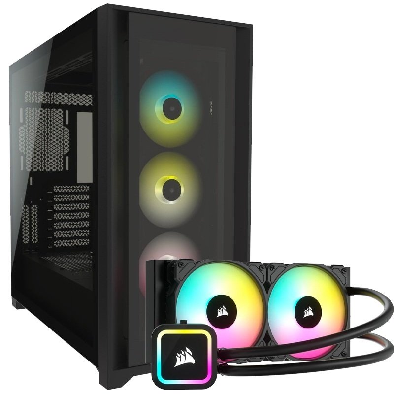 CORSAIR iCUE 5000X RGB Tempered Glass Mid-Tower ATX PC Smart Case ...