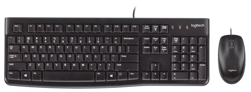 Logitech MK120 Wired Keyboard and Mouse Desktop, Black