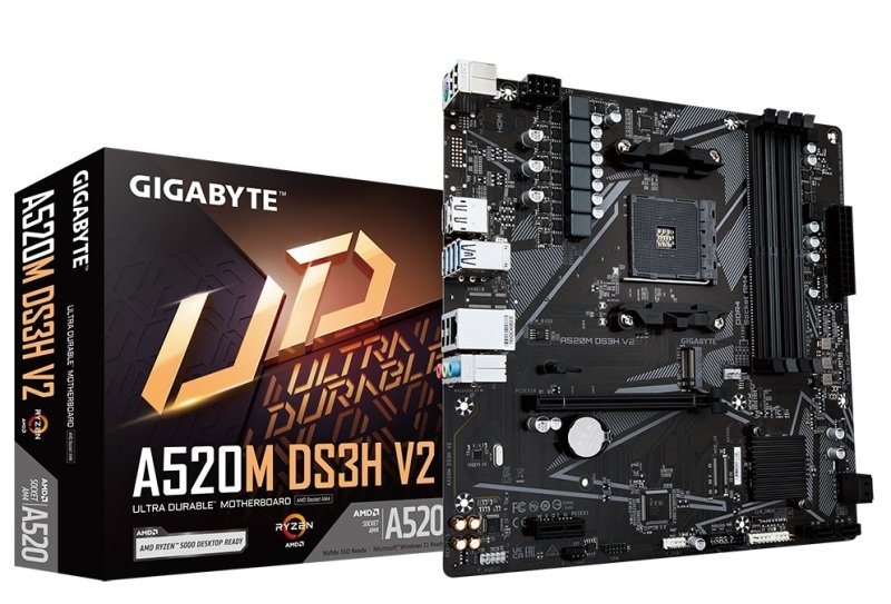 Gigabyte AMD A520M DS3H V2 AM4 DDR4 Micro ATX Motherboard