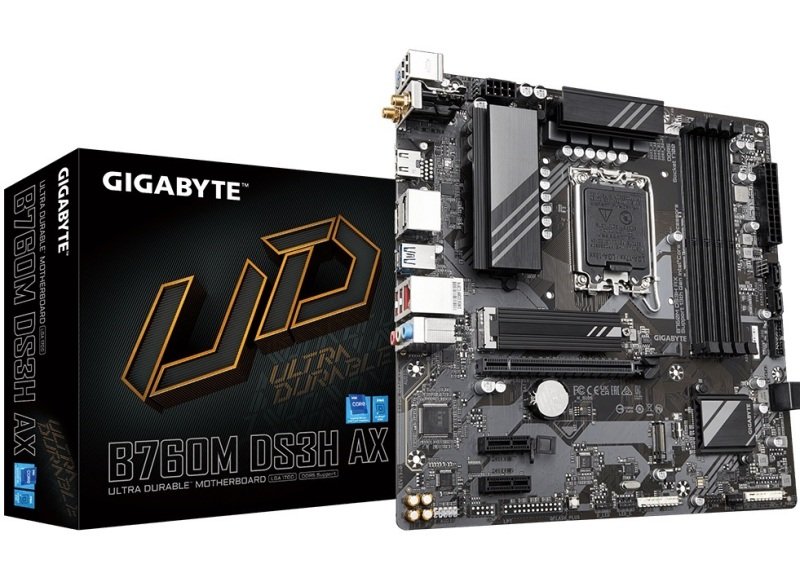 Gigabyte Intel B760M DS3H AX LGA 1700 DDR5 Micro ATX Gaming Motherboard