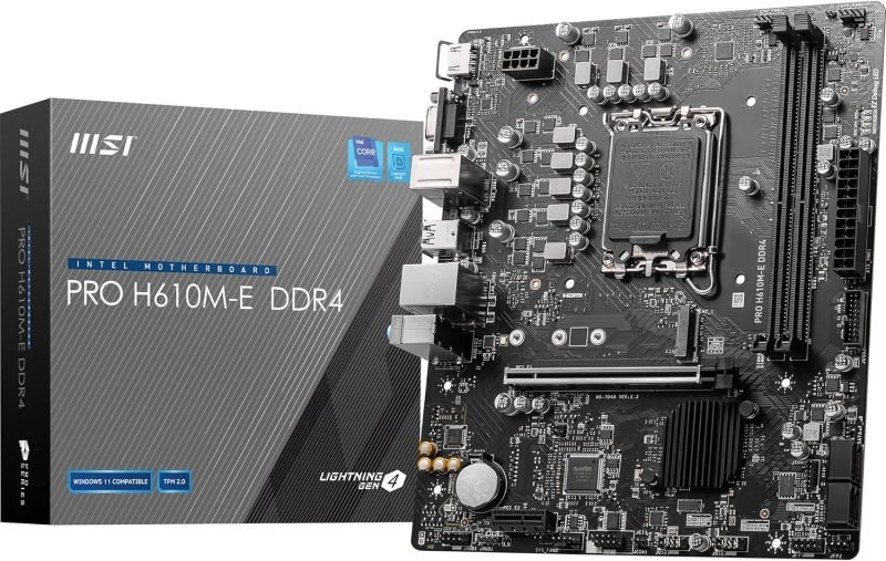 MSI Intel PRO H610M-E LGA 1700 DDR4 Micro ATX Motherboard