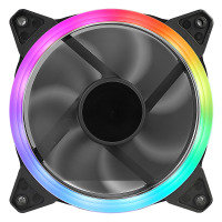 CIT OEM Rainbow Ring 12cm Fan 4pin Molex 3pin White Box