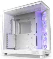 NZXT H6 Flow RGB Compact Dual-Chamber Mid-Tower Airflow Case with RGB Fans - White