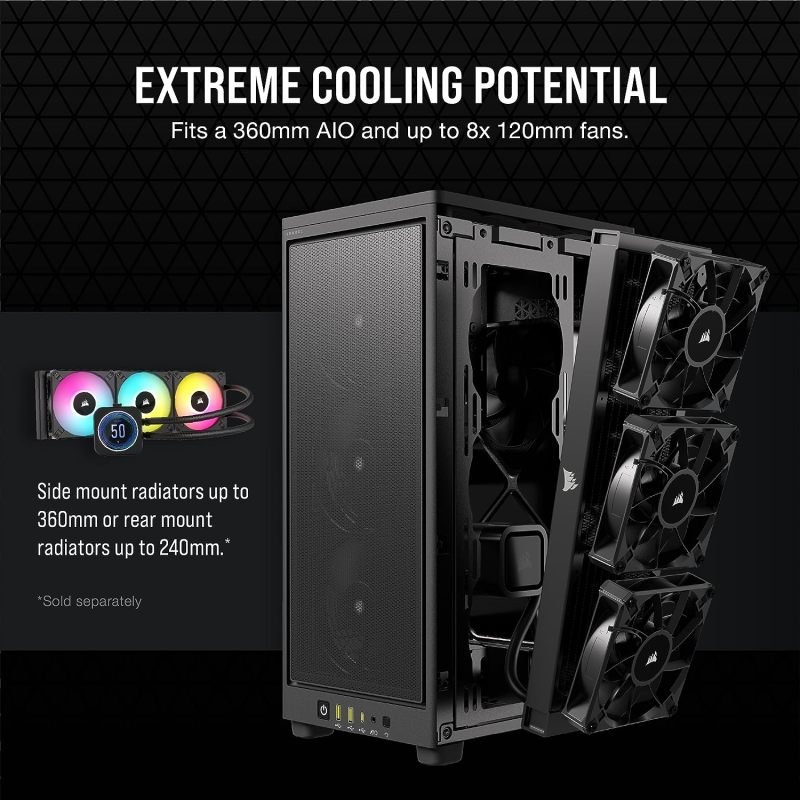 CORSAIR 2000D AIRFLOW Mini-ITX Case, Black | Ebuyer.com