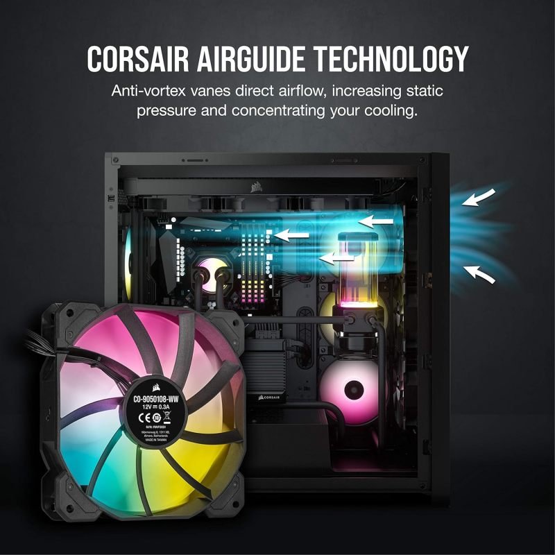 Corsair Icue Sp120 Rgb Elite 120mm Pc Case Fan - Triple Pack With 