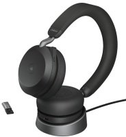 EXDISPLAY Jabra Evolve2 75 USB-A MS Teams Bluetooth Wireless Stereo Headset With Charging Stand Black