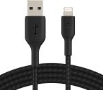 Xenta iPhone Braided Charging Cable, Black, 2m