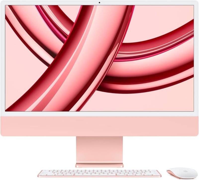 Apple iMac 24 Inch AIO Desktop PC (2024) - Apple M3 chip 8-Core CPU, Pink