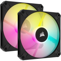 CORSAIR iCUE AF120 RGB SLIM 120mm PC Case Fan - Black Twin Pack