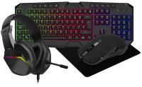 CiT Raptor 4-in-1 Keyboard Mouse Headset Mouse Pad Combo Kit