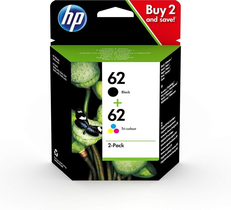 HP 62 Ink Cartridge Combo 2-Pack