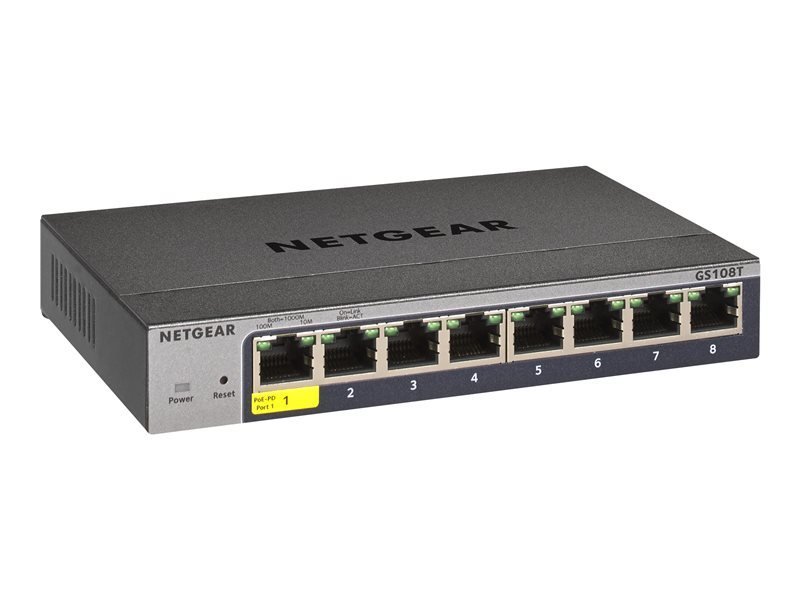 Open Box NETGEAR GS108T-300UKS 8 Port Smart Managed Gigabit Switch ...