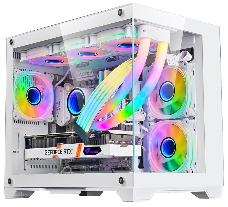 Open Box CiT Concept Mini Tower Micro ATX Gaming PC Case - White ...