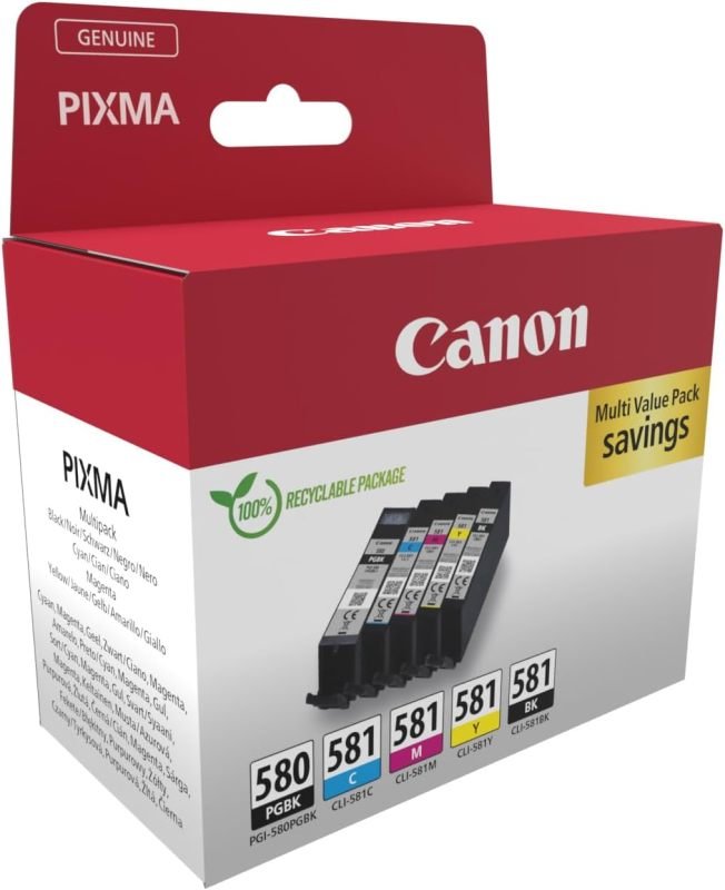 Canon PGI-580BK / CLI-581 Pigent & Ink Cartridge Multipack | Ebuyer.com