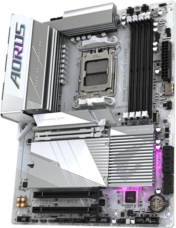 Gigabyte AMD B650E AORUS ELITE X ICE AM5 DDR5 ATX Gaming Motherboard ...