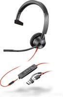 Poly Blackwire 3315 Monaural Teams Certified Wired Headset - Black