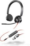 Poly Blackwire 3325 Teams Certified Wired Headset - Black