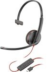 Poly Blackwire 3210 Monaural Wired USB-C Headset - Black