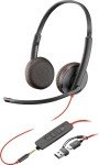 Poly Blackwire 3225 Stereo Wired Headset - Black