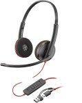Poly Blackwire 3220 Stereo Wired Headset - Black