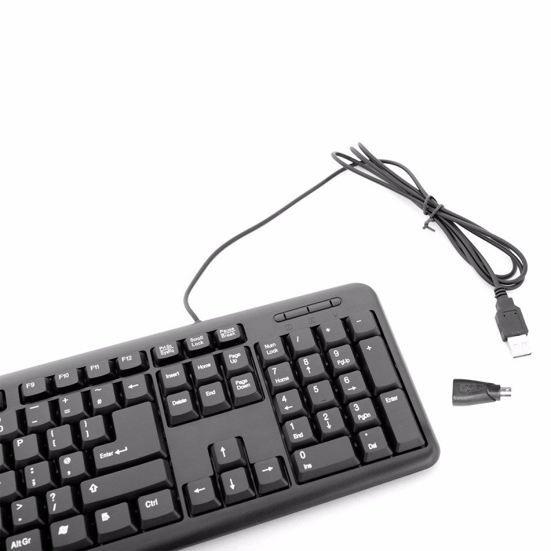 EXDISPLAY CiT KB-2106 USB/PS2 Combo Keyboard Black 5055492410979 ...