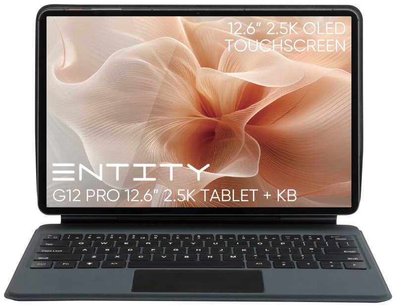 Entity G12 Pro 12.6 Inch OLED 128GB WIFI Tablet PC - Black with Keyboard