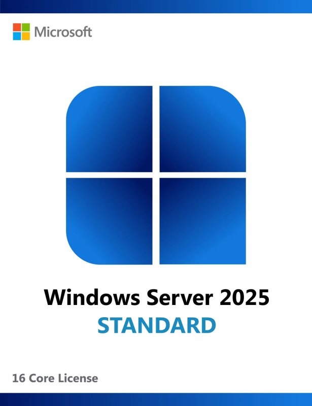 Microsoft Windows Server 2025 Standard 64-bit License 16 Core OEM DVD-ROM PC