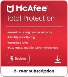McAfee Total Protection 2024 5 Devices 2 Year Antivirus VPN Password Manager Mobile Internet