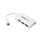 EXDISPLAY StarTech.com 4-Port USB-C Hub - USB-C to 1x USB-C and 3x USB-A - USB 3.0 Hub - White