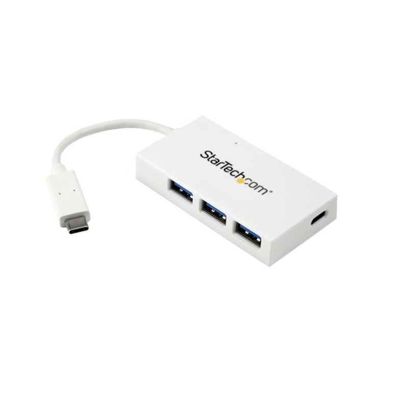 EXDISPLAY StarTech.com 4-Port USB-C Hub - USB-C to 1x USB-C and 3x USB-A - USB 3.0 Hub - White