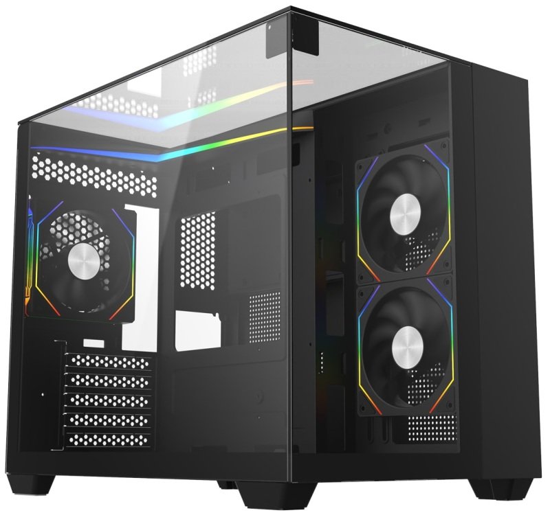 CiT Eclipse Mini Tower Micro ATX Gaming PC Case - Black