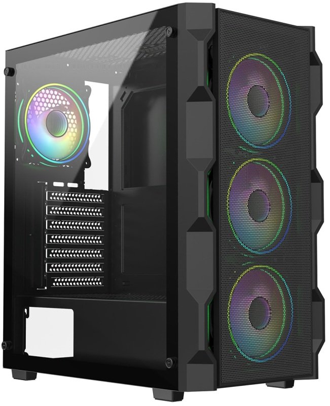 CiT Neo Mid Tower ATX Gaming PC Case - Black